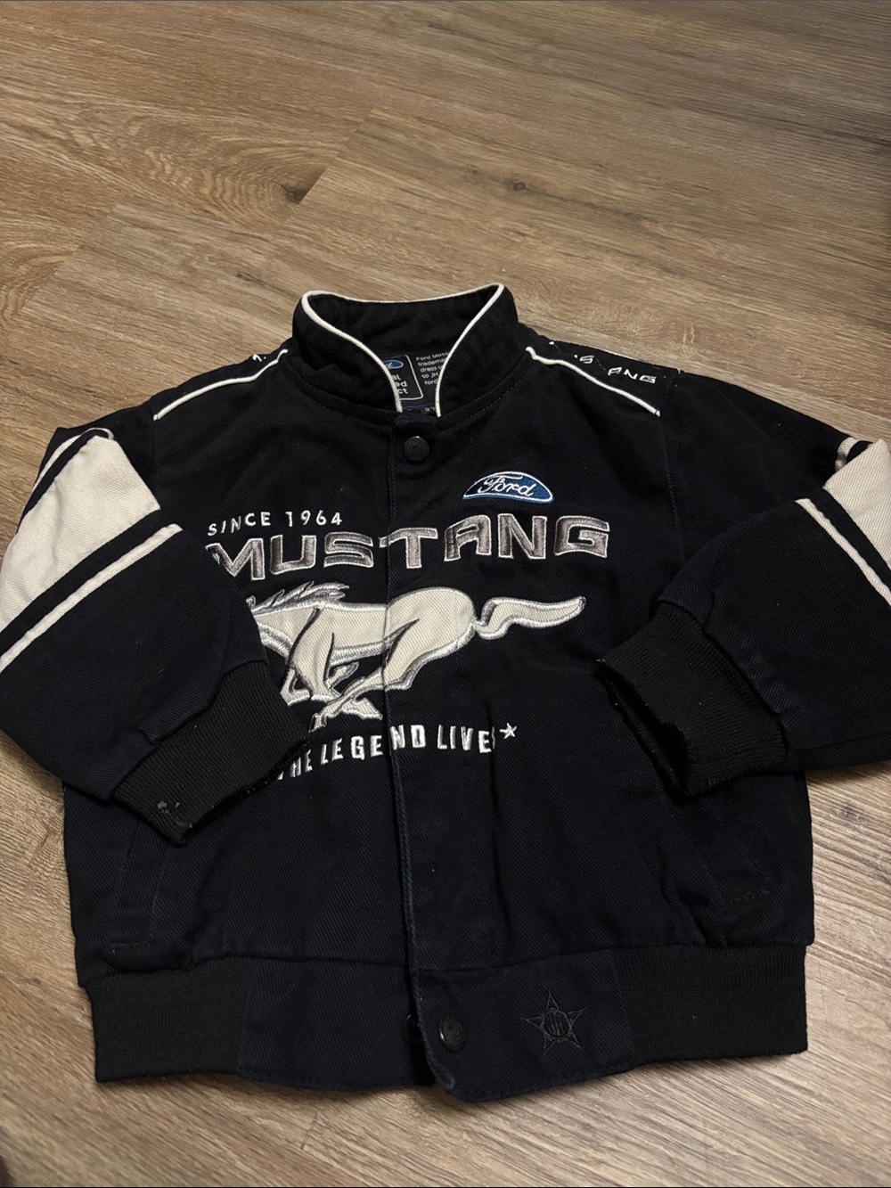 Ford Kids Navy and White Mustang Jacket